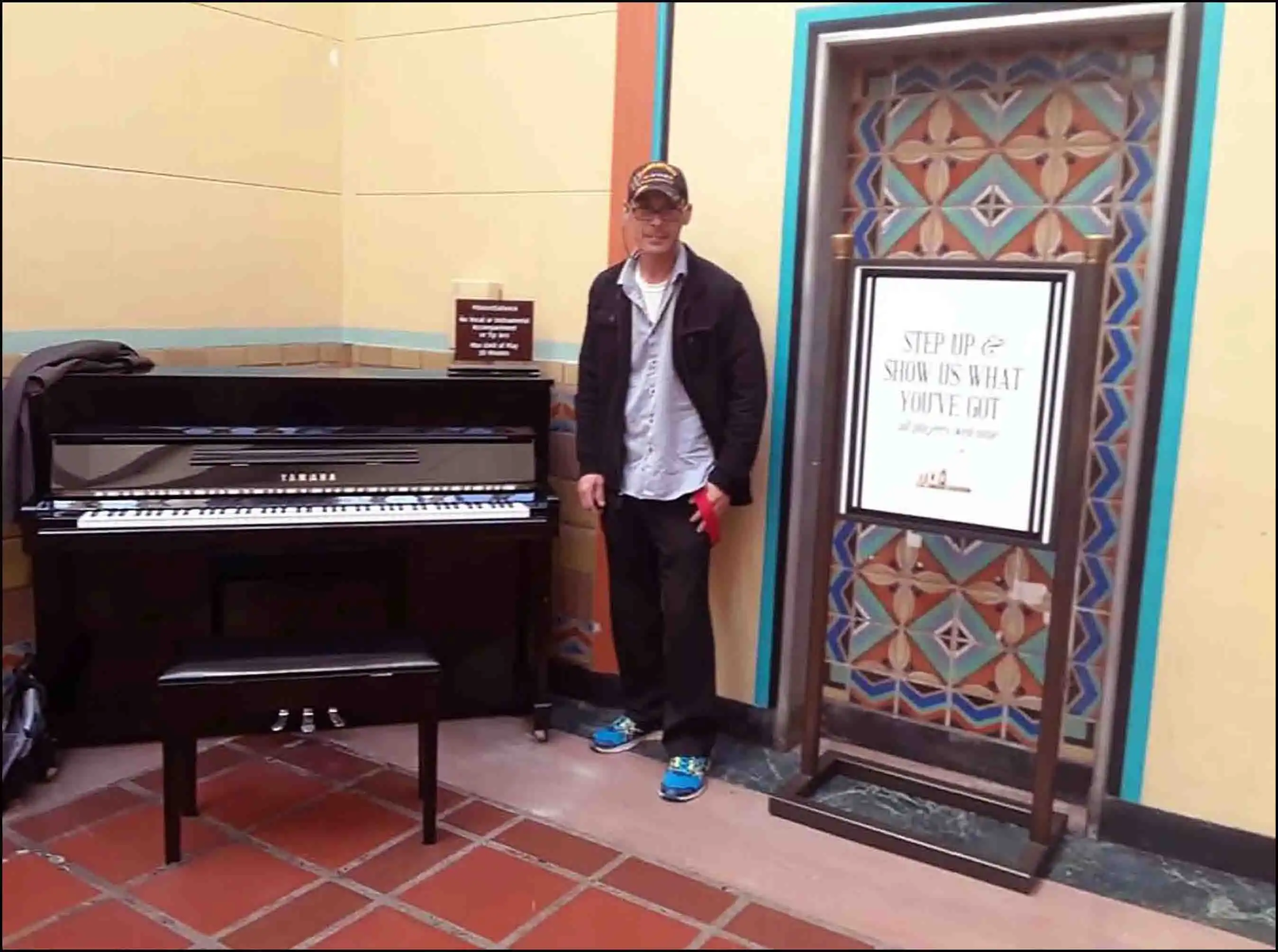 Book Author & CEO David Haave plays for his soldiers of friends LA, CA Union Station, Amtrak 2019... -- David Haave